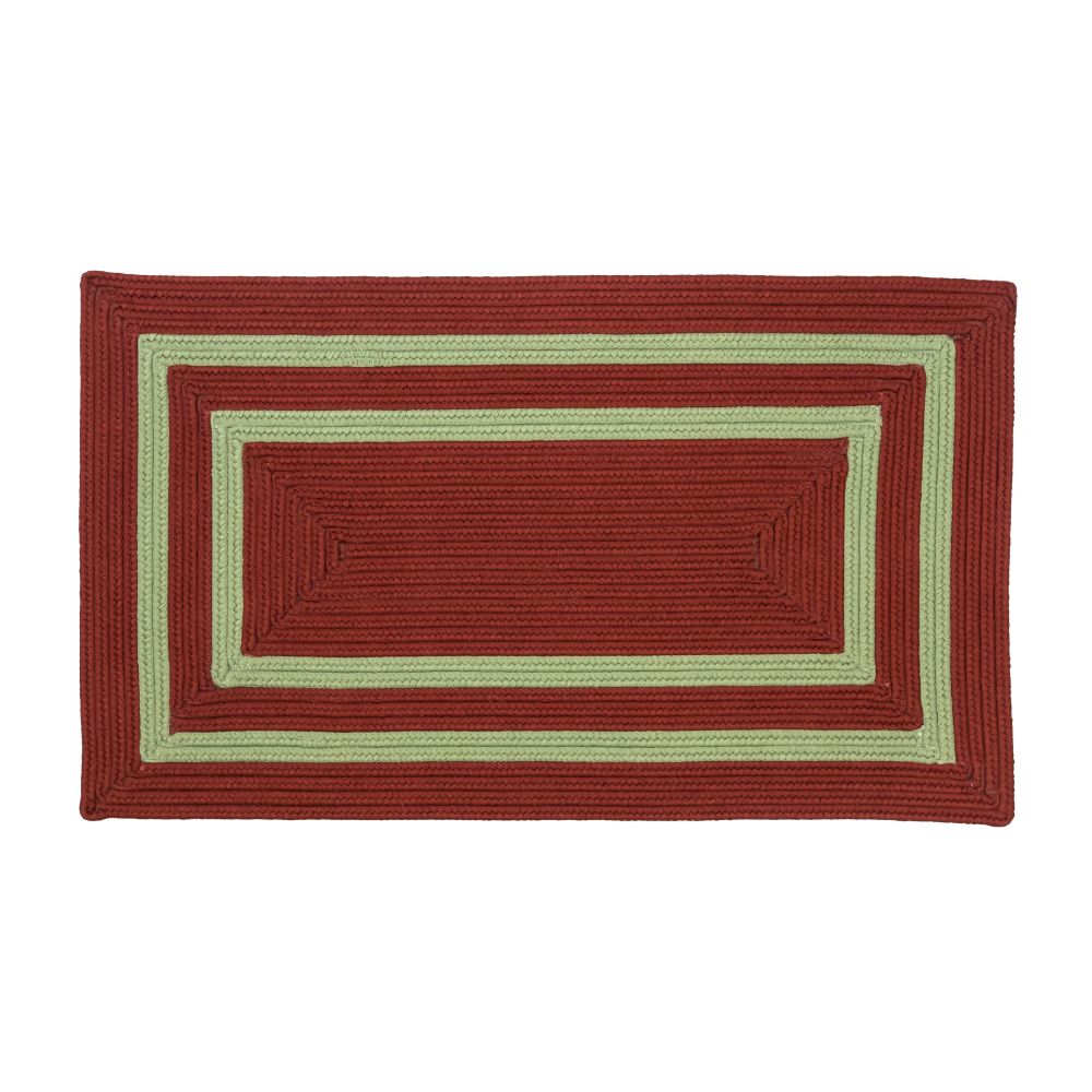 Colonial Mills YP17 Double Border Christmas Rug - Red/Green 34" x 58"